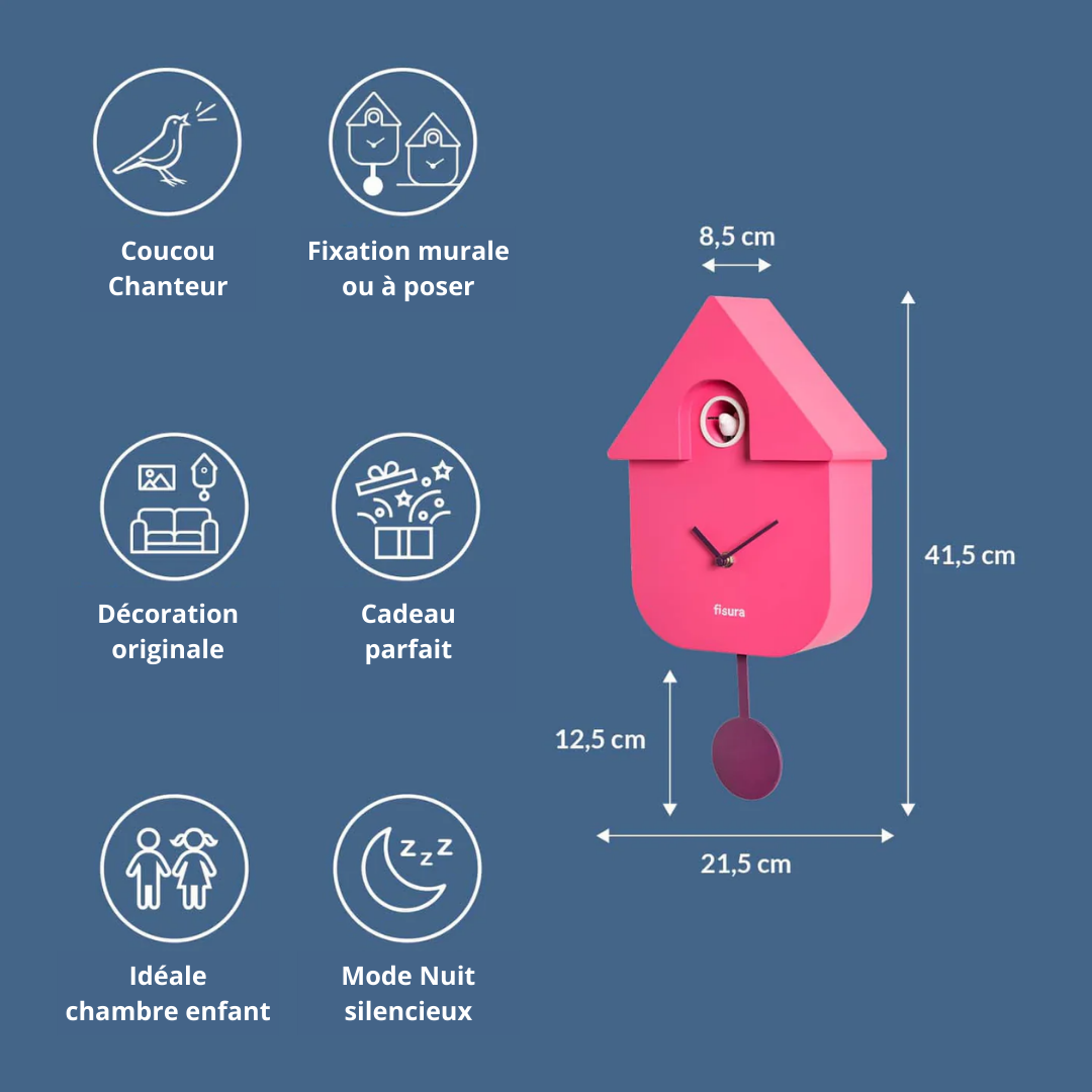 Horloge Cuckoo Fushia – Image 3
