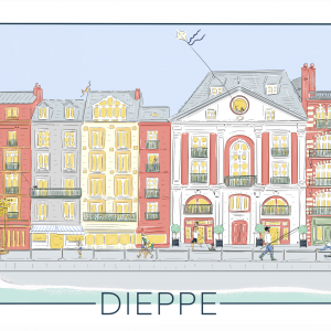 Illustration  Le Port de Dieppe – Format 50 x 70cm