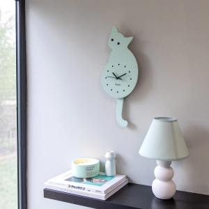 Horloge Chat Verte