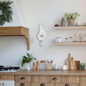 Horloge Chat Blanc