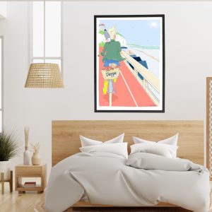 Illustration  Dieppoise à Velo – 30 x 40 cm