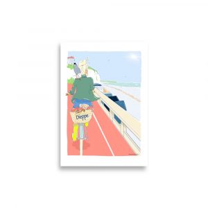 Illustration  Dieppoise à Velo – 30 x 40 cm