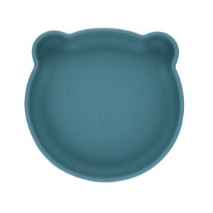 Assiette Ours Silicone Bleue