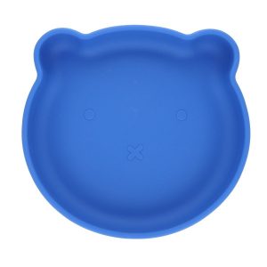 Assiette Ours Silicone Bleue