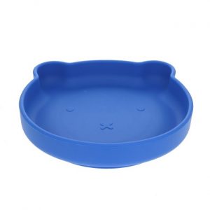 Assiette Ours Silicone Bleue