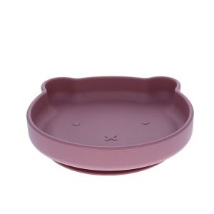 Assiette Ours Silicone Rose