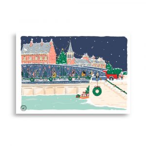 Illustration Dieppe – Pont Colbert de Noel – 21 x 30 cm