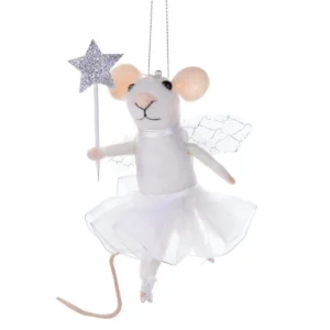 Souris Fée de Noël Argent