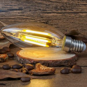 Ampoules Bougie à Filament LED E14, 6W – Claire