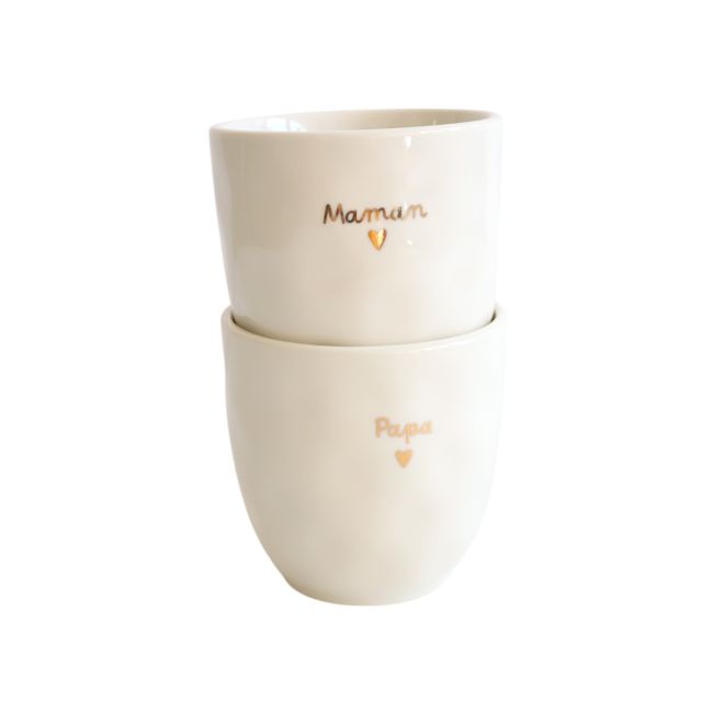Tasse à café "Papa" cœur doré – Image 2