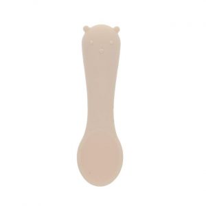 Petite cuillère en silicone ours beige