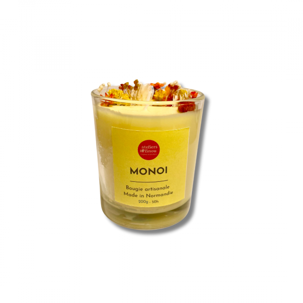 Bougie Verre Fleurs - Monoï
