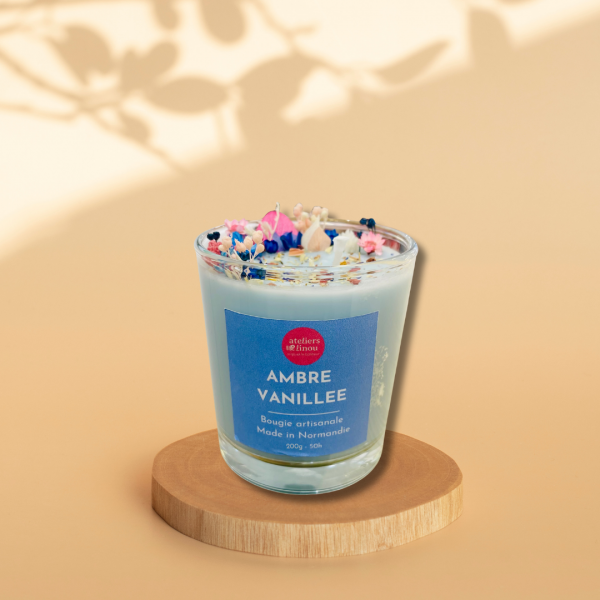Bougie Verre Fleurs - Ambre Vanillée – Image 2