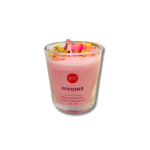 Bougie Verre Fleurs – Pivoine