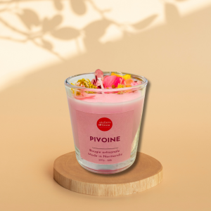 Bougie Verre Fleurs – Pivoine