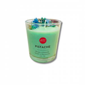 Bougie Verre Fleurs – Pistache