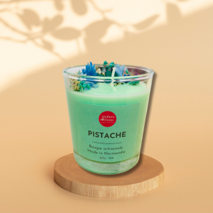 Bougie Verre Fleurs – Pistache