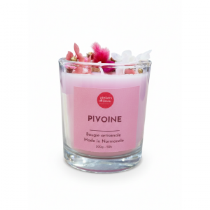 Bougie Verre Fleurs – Pivoine