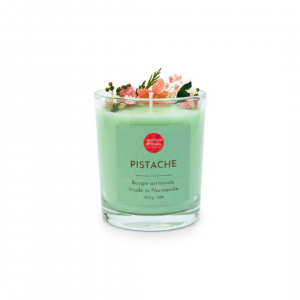 Bougie Verre Fleurs – Pistache