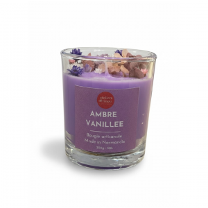 Bougie Verre Fleurs – Ambre Vanillée