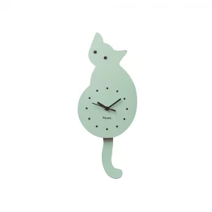 Horloge Chat Verte