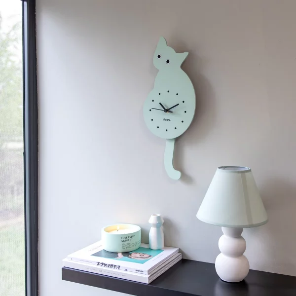 Horloge Chat Verte – Image 2