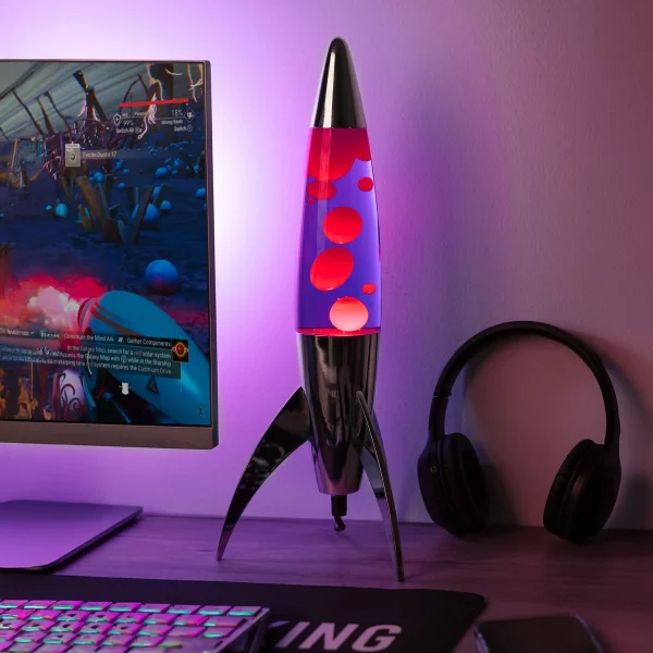Lampe Lave Fusée Rouger et Violette – Image 2
