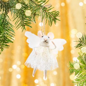 Décoration Sapin – Souris Ange Blanc