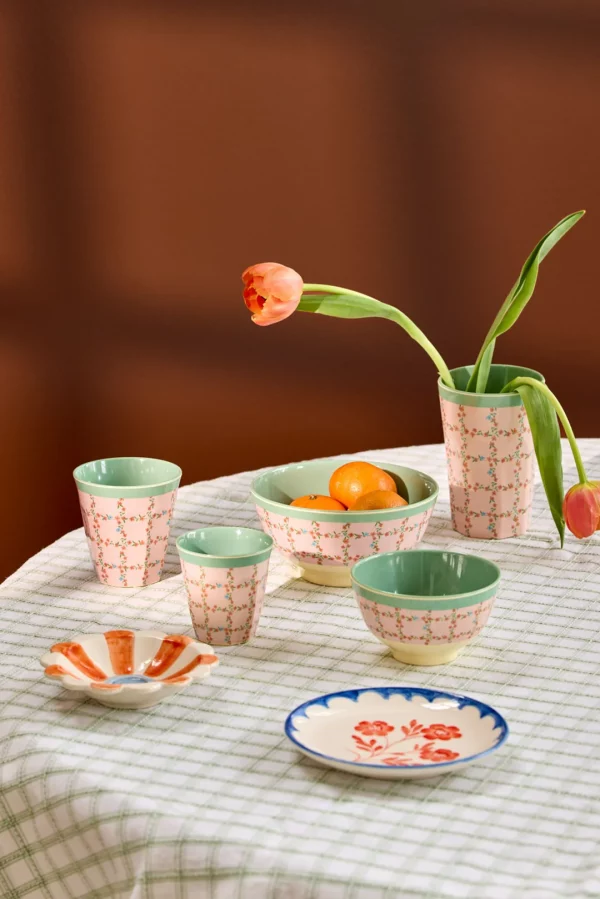 Assiette Melaminé Rayure Fleurs – Image 2