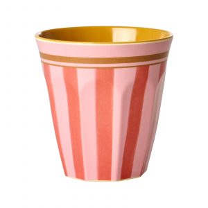 Verre Melaminé Rayure Rose et Rouge