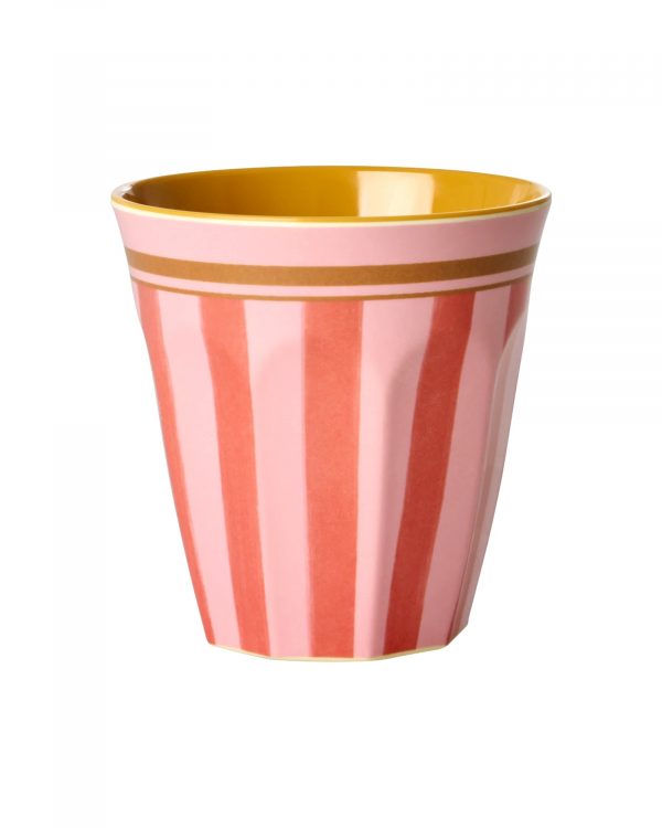 Verre Melaminé Rayure Rose et Rouge