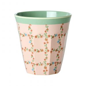 Verre Melaminé Rayure Fleurs