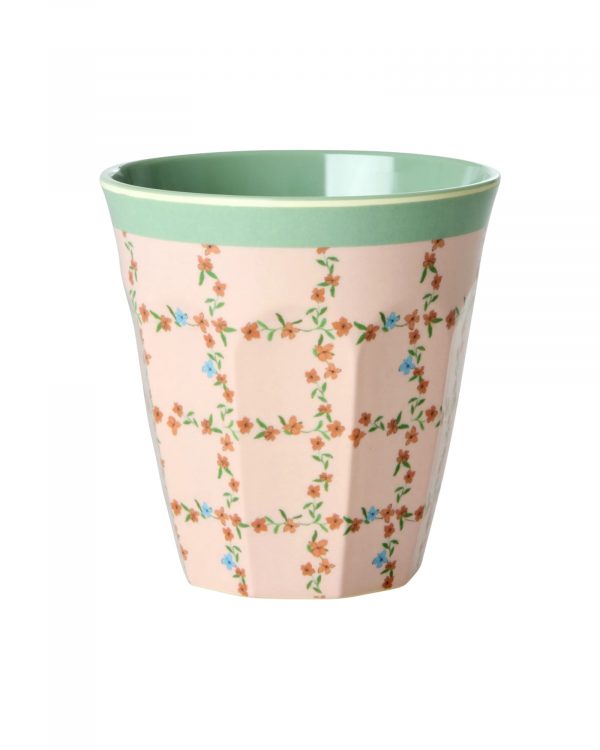 Verre Melaminé Rayure Fleurs