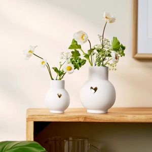 Vase Porcelaine Coeur Or – Petit Modèle