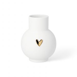 Vase Porcelaine Coeur Or – Grand Modèle