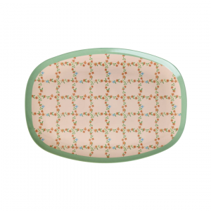 Assiette Melaminé Rayure Fleurs