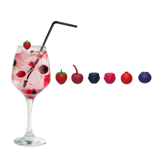 6 Marqueurs pour verre - Fruits