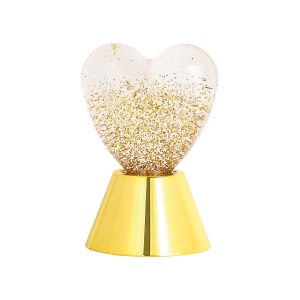 Lampe à Poser Coeur Paillette Dorée