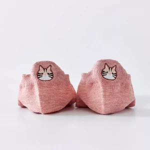 Chaussettes Languette Chat Rose