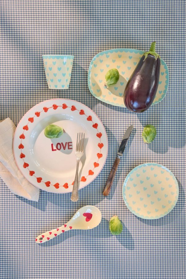 Assiette Rectangulaire Coeur Bleu – Image 2