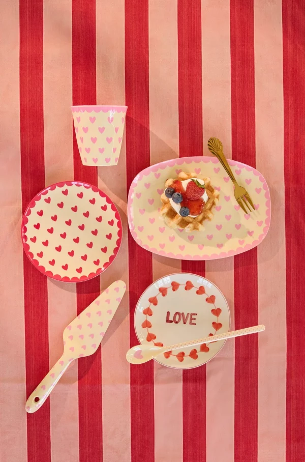 Assiette Rectangulaire Coeur Rose – Image 2
