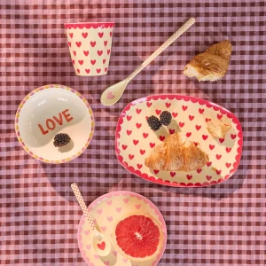 Assiette Rectangulaire Coeur Rouge