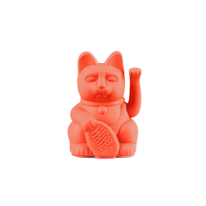 Lucky Cat Orange Néon – Petit Modèle