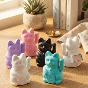 Mini Lucky Cat Vert – Solaire
