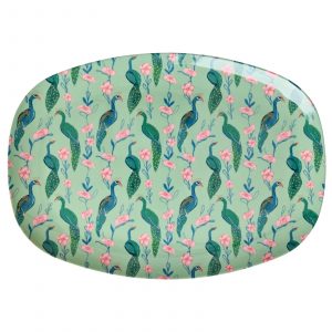 Assiette Rectangulaire Paon