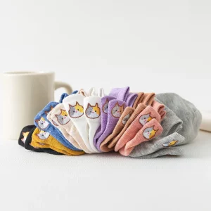 Chaussettes Languette Chat Rose