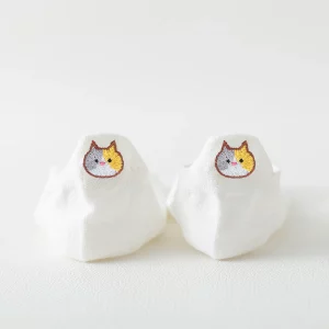 Chaussettes Languette Chat Blanche
