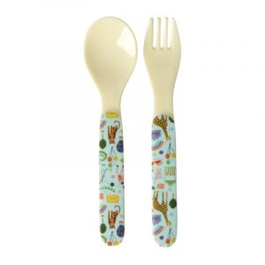 Cuillère et fourchette pour bébé – Menthe – Cirque