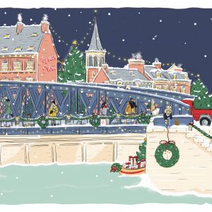 Illustration Dieppe – Pont Colbert de Noel – 70X100