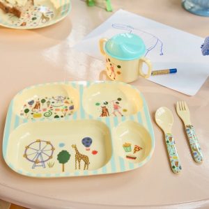 Cuillère et fourchette pour bébé – Menthe – Cirque